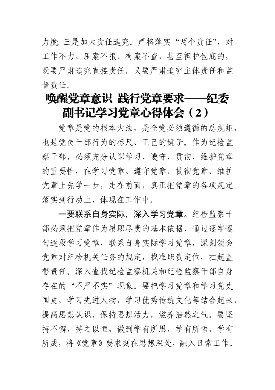 纪检干部学习党章党规心得体会、研讨发言材料5篇.docx_第3页