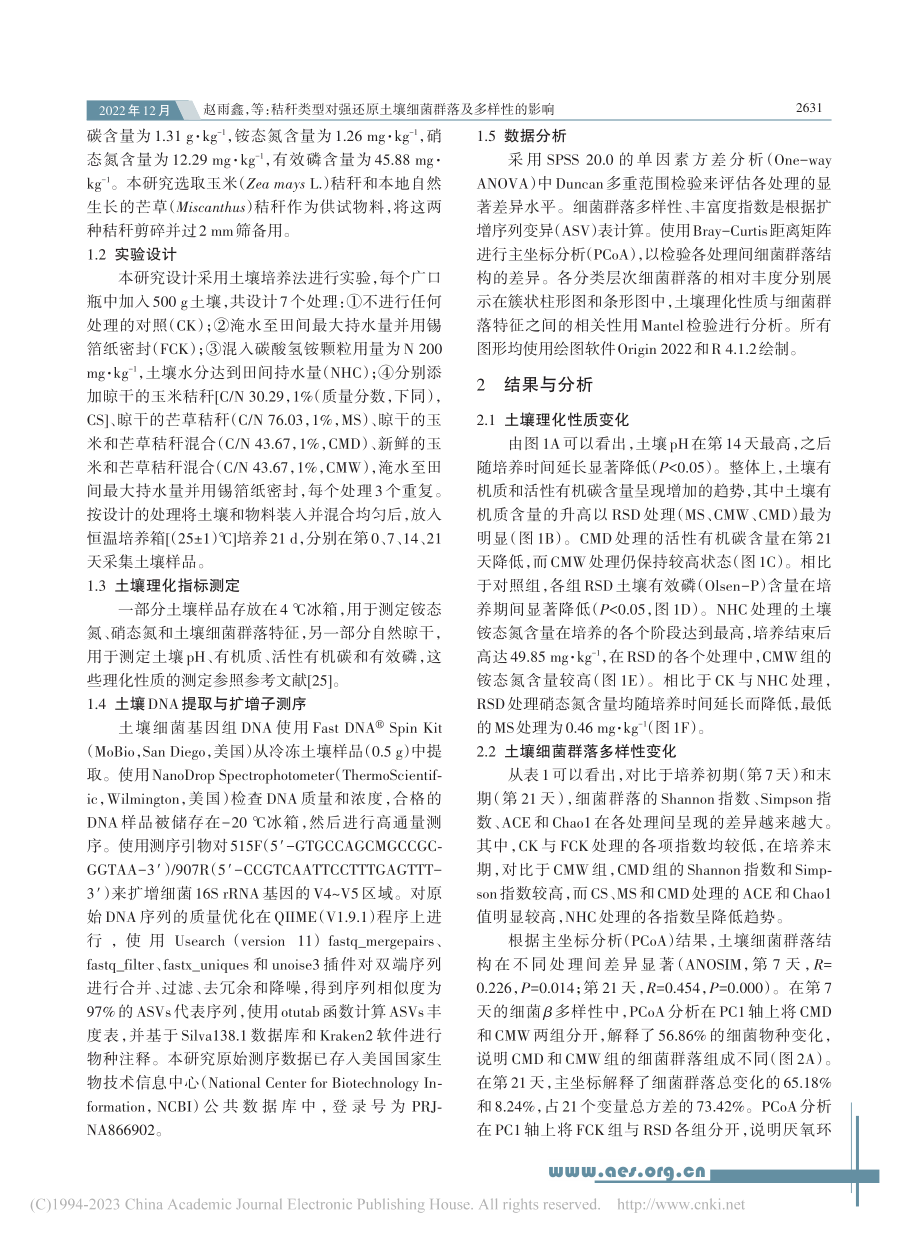 秸秆类型对强还原土壤细菌群落及多样性的影响_赵雨鑫.pdf_第3页