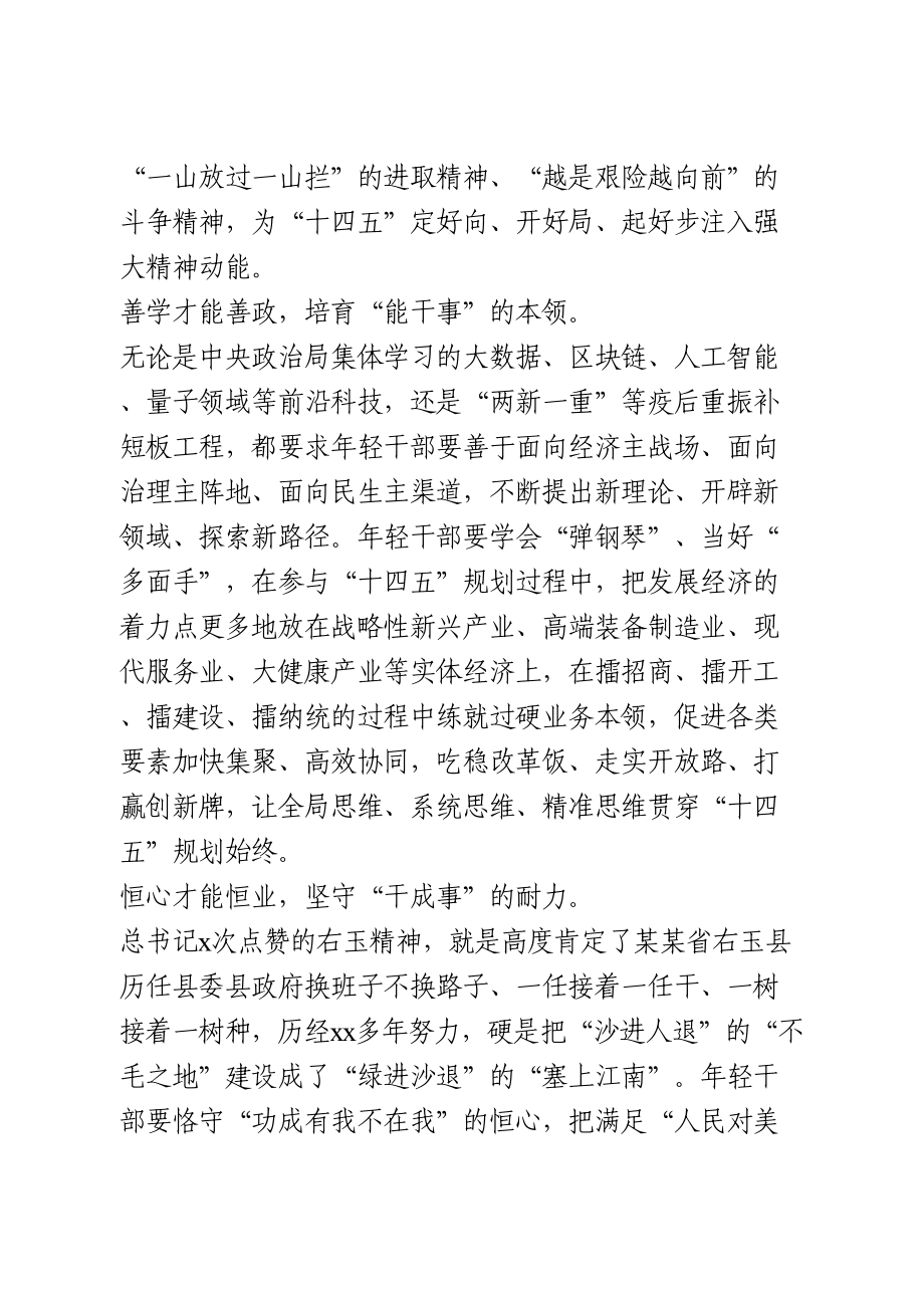 年轻干部奋进“十四五”心得体会三篇.doc_第2页