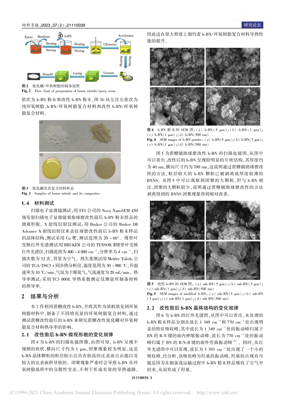 利用蔗糖改性氮化硼提高环氧树脂复合材料的导热性能_杨薛明.pdf_第3页