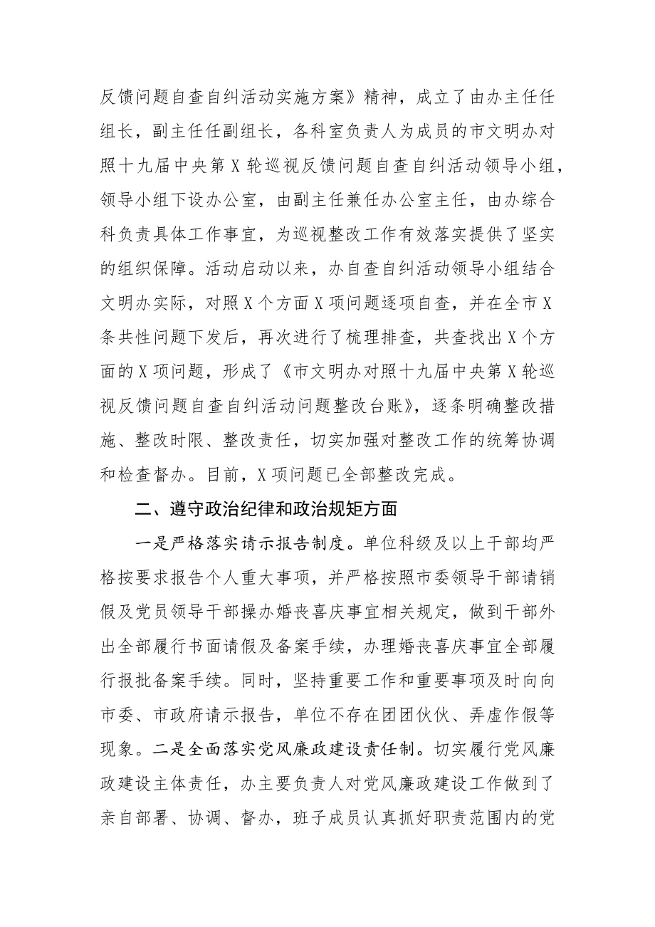 关于党的政治建设情况的自查报告.docx_第2页