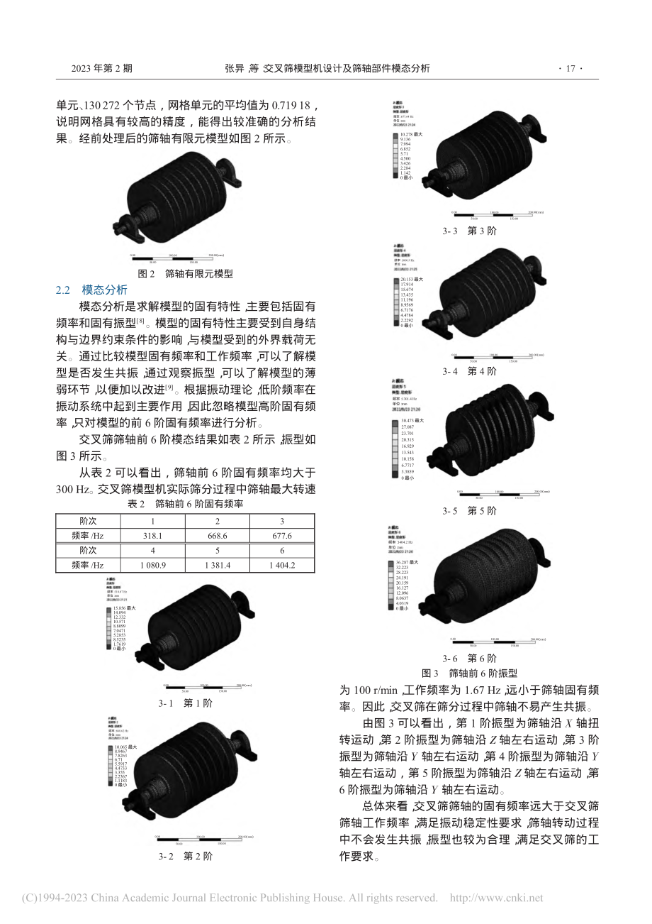 交叉筛模型机设计及筛轴部件模态分析_张异.pdf_第2页