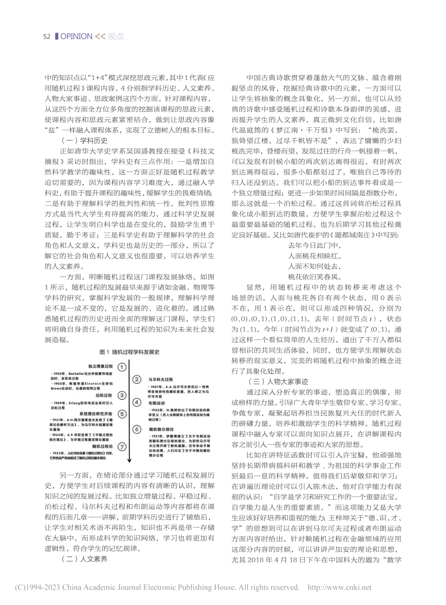 课程思政“1+4”模式融入《应用随机过程》的探索_贾子君.pdf_第2页