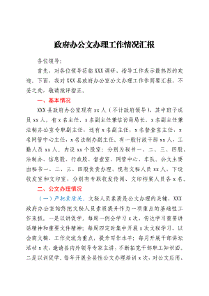 政府办公文办理工作情况汇报.docx