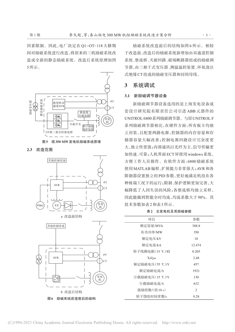 秦山核电300_MW机组励磁系统改造方案分析_李戈超.pdf_第3页