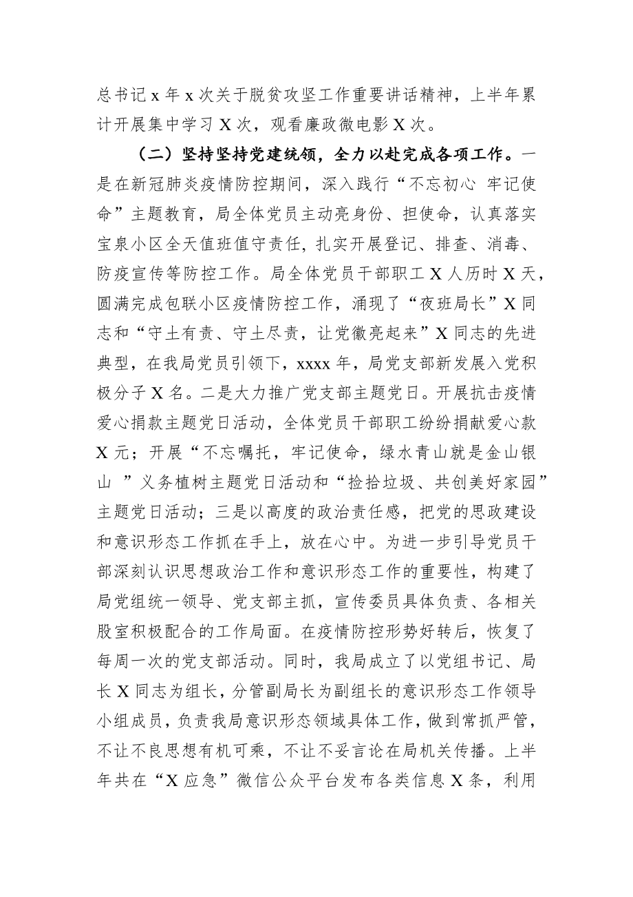 应急管理局2020年上半年党建工作总结.docx_第2页