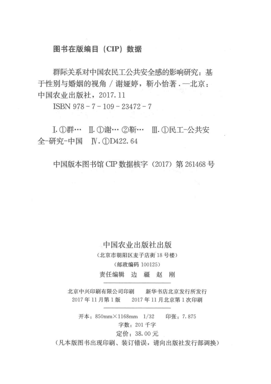 群际关系对中国农民工公共安全感的影响研究基于性别与婚姻的视角_谢娅婷靳小怡著.pdf_第3页