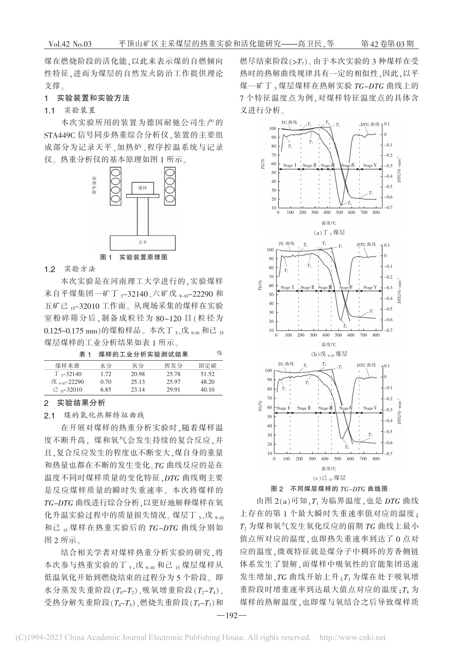 平顶山矿区主采煤层的热重实验和活化能研究_高卫民.pdf_第2页