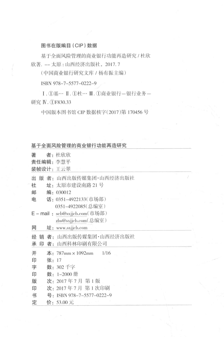 基于全面风险管理的商业银行功能再造研究_杜欣欣著.pdf_第3页