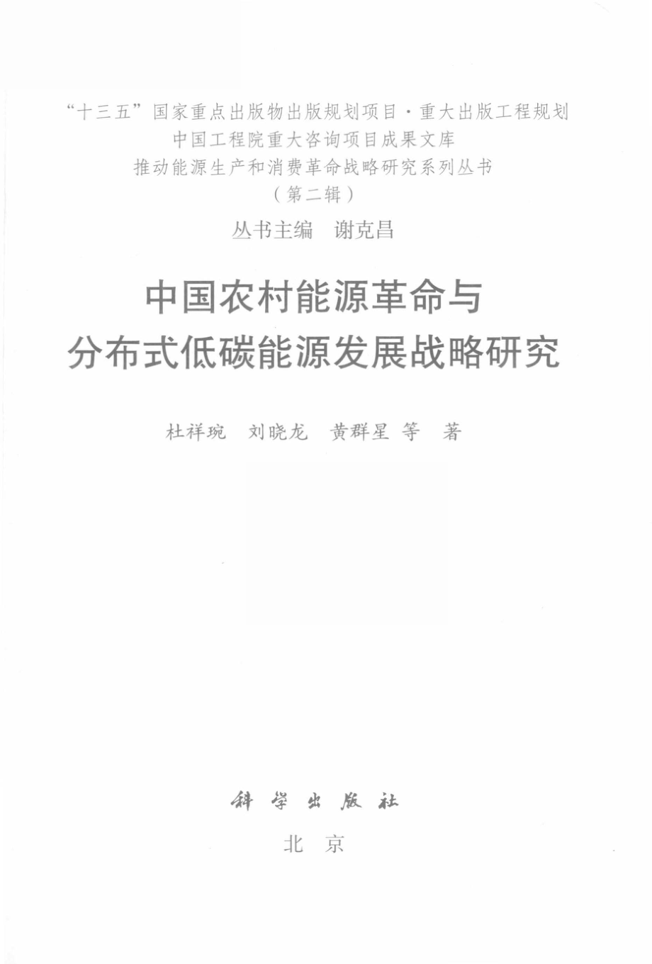 中国农村能源革命与分布式低碳能源发展战略研究_杜祥琬刘晓龙黄群星等著.pdf_第2页