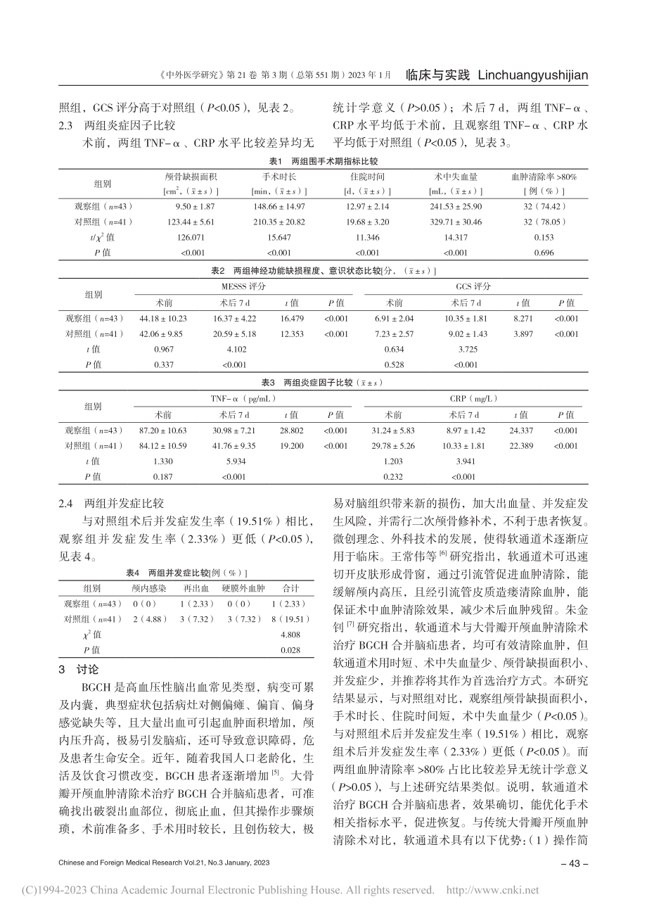 软通道微骨窗开颅血肿清除术...BGCH合并脑疝患者的效果_吕远.pdf_第3页