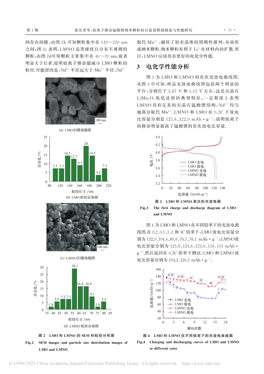 钕离子掺杂锰酸锂纳米颗粒的自蔓延燃烧制备与性能研究_张庆堂.pdf_第3页