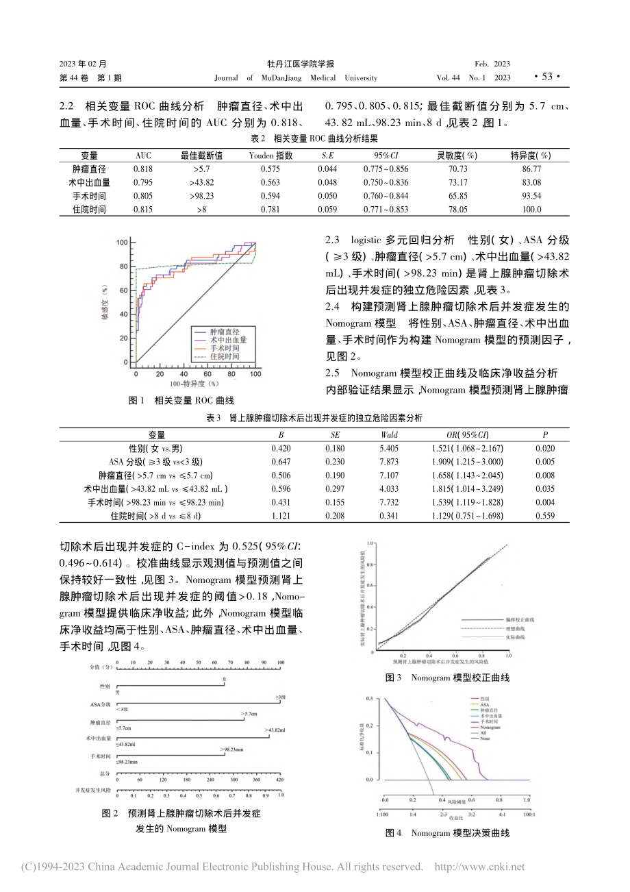 肾上腺病变患者术后并发症的...及Nomogram模型构建_李瑞宝.pdf_第3页