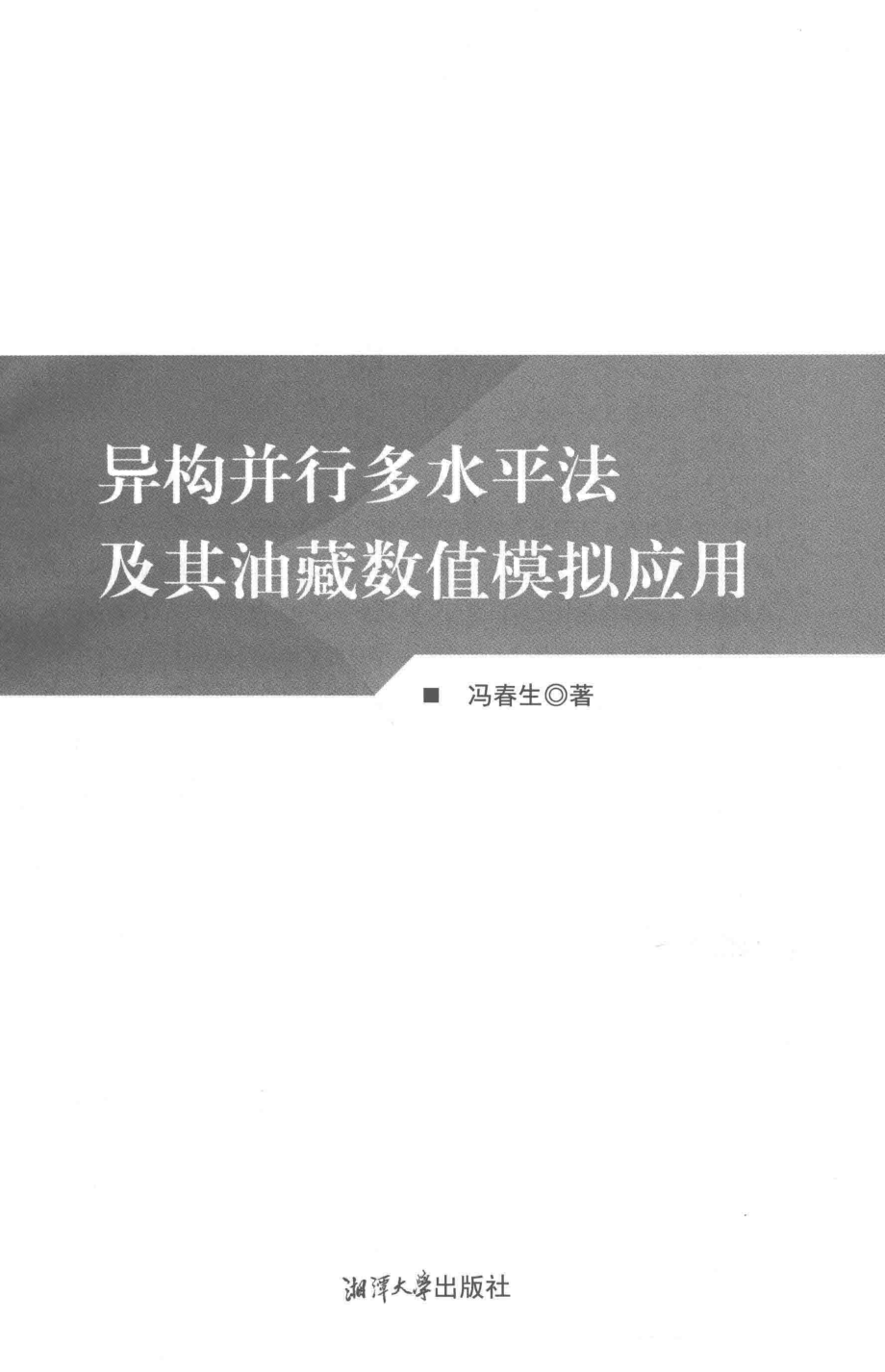 异构并行多水平法及其油藏数值模拟应用_冯春生著.pdf_第2页