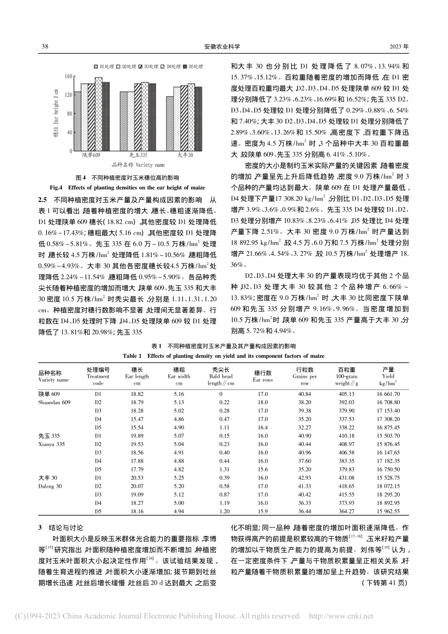 密度对榆林市不同玉米品种农艺性状及产量的影响_张洁.pdf_第3页