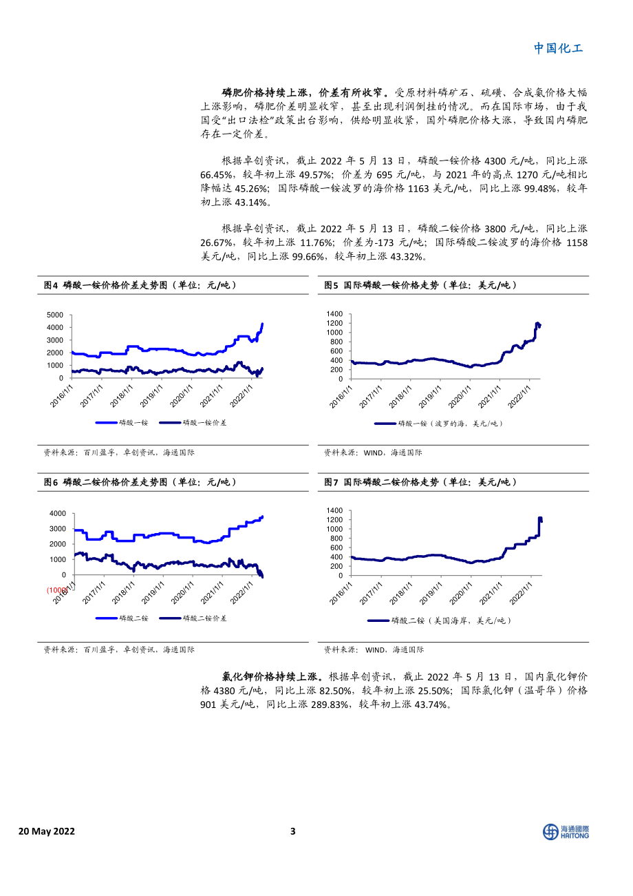 化工行业：氯化钾、氯化铵价格持续上涨化肥出口低点已过-20220520-海通国际-20页.pdf_第3页