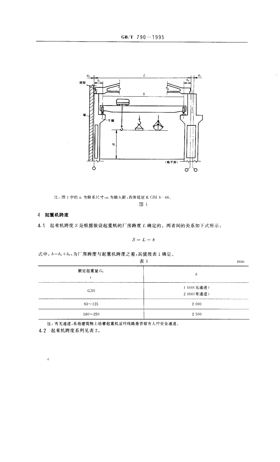 GB／T 790-1995 电动桥式起重机跨度和起升高度系列.pdf_第2页