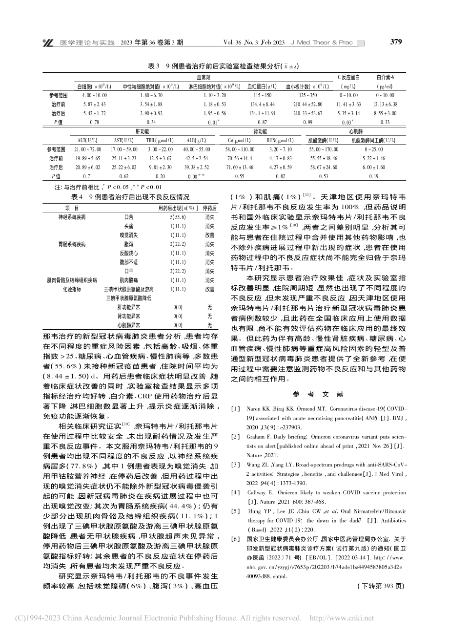 奈玛特韦_利托那韦治疗新型冠状病毒肺炎临床观察_李春苗.pdf_第3页