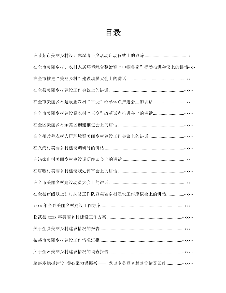 美丽乡村建设讲话报告汇编专辑.docx_第1页