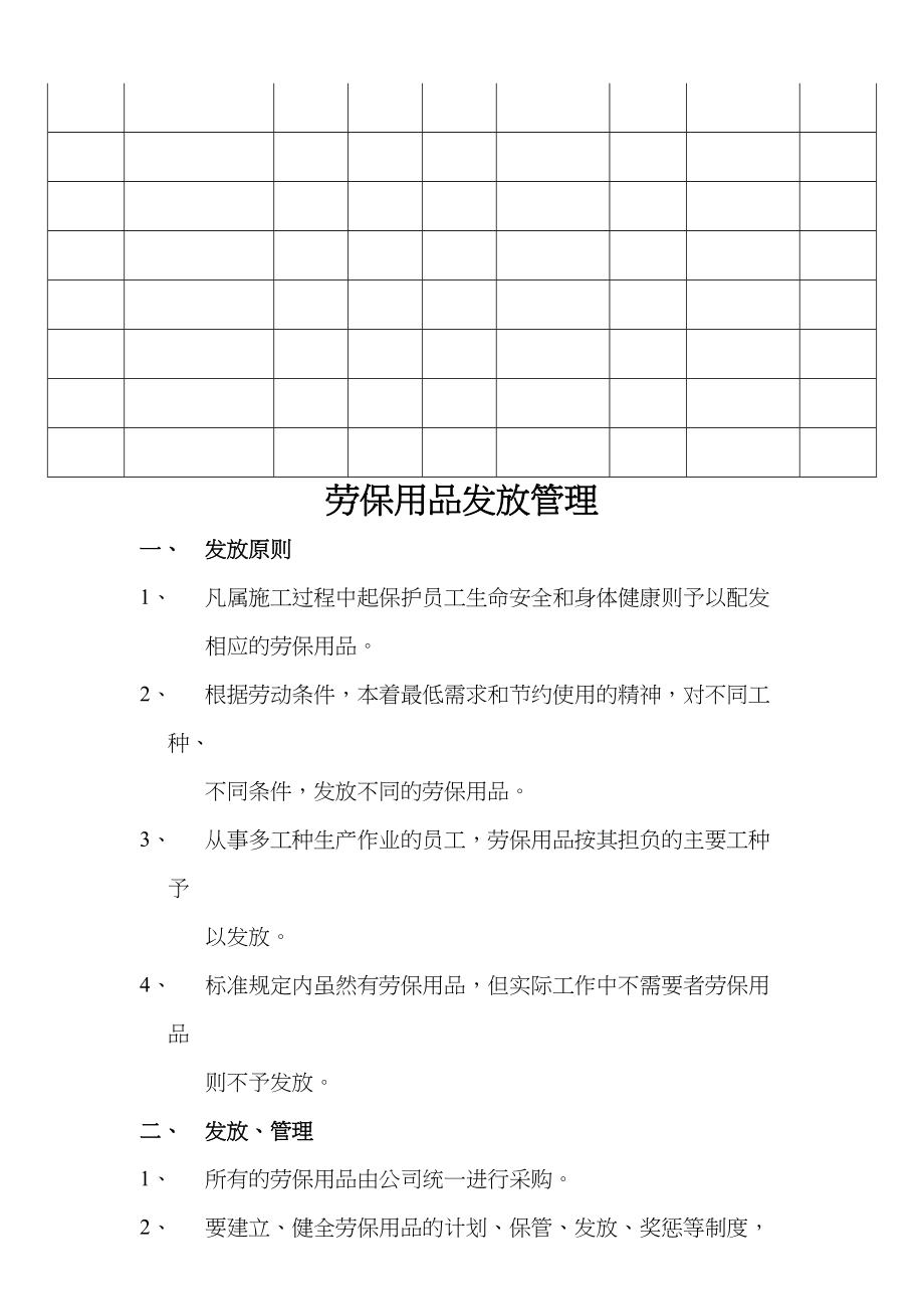 编号26【另增】劳保用品发放表格及管理制度.doc_第2页