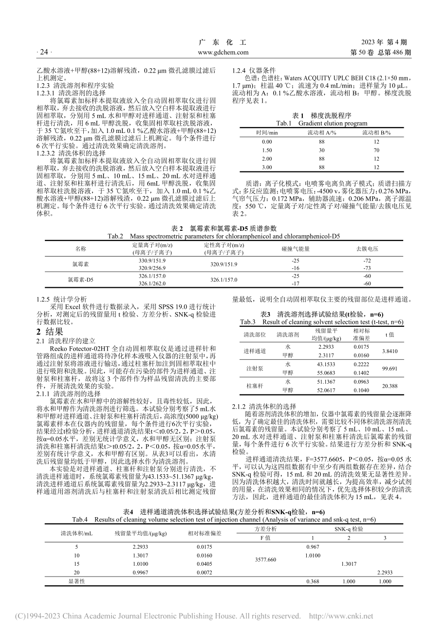 全自动固相萃取仪高浓度氯霉素样品残留清洗程序的研究_肖健.pdf_第2页