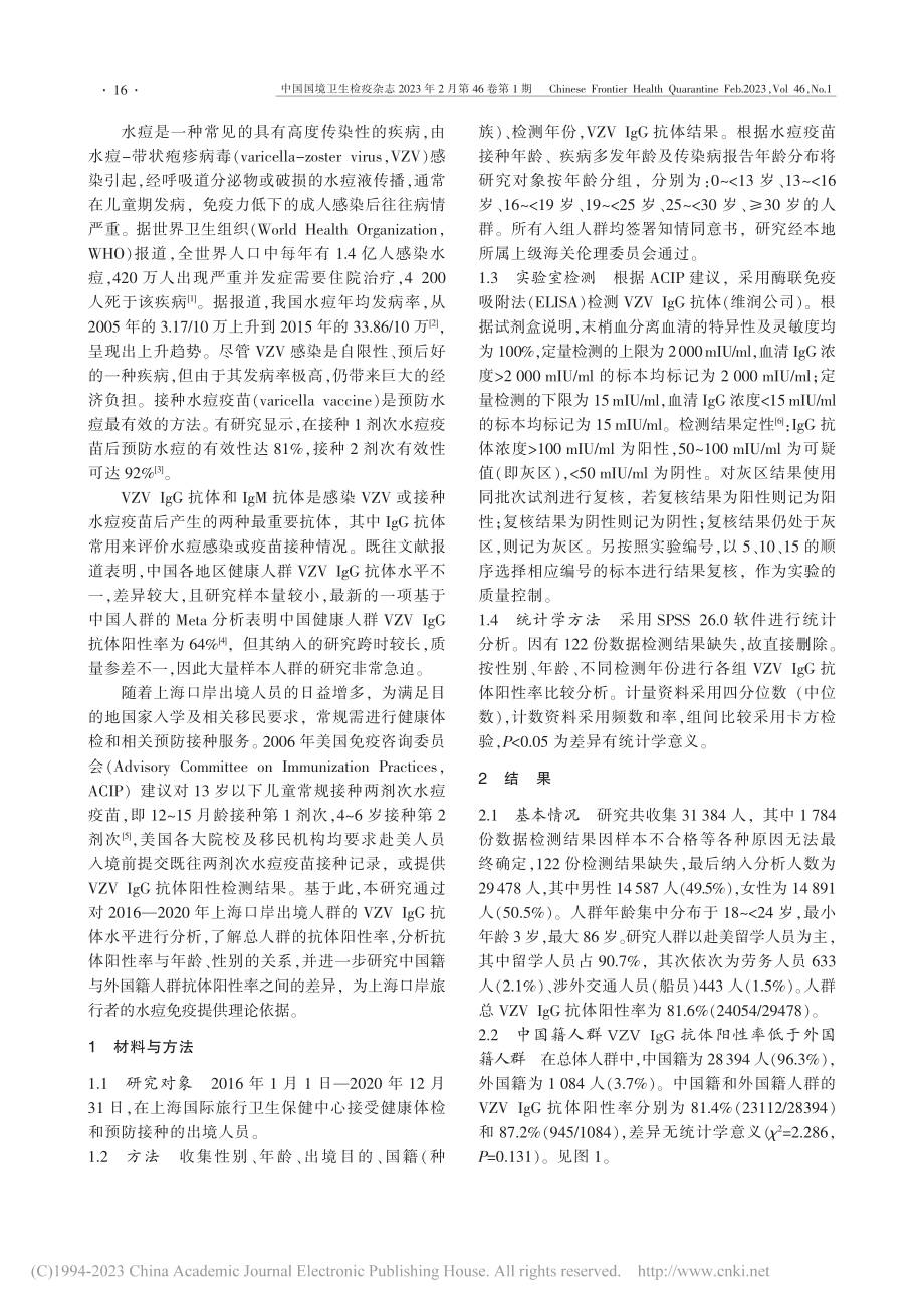 上海口岸出境人群水痘IgG抗体水平分析_周璇.pdf_第2页