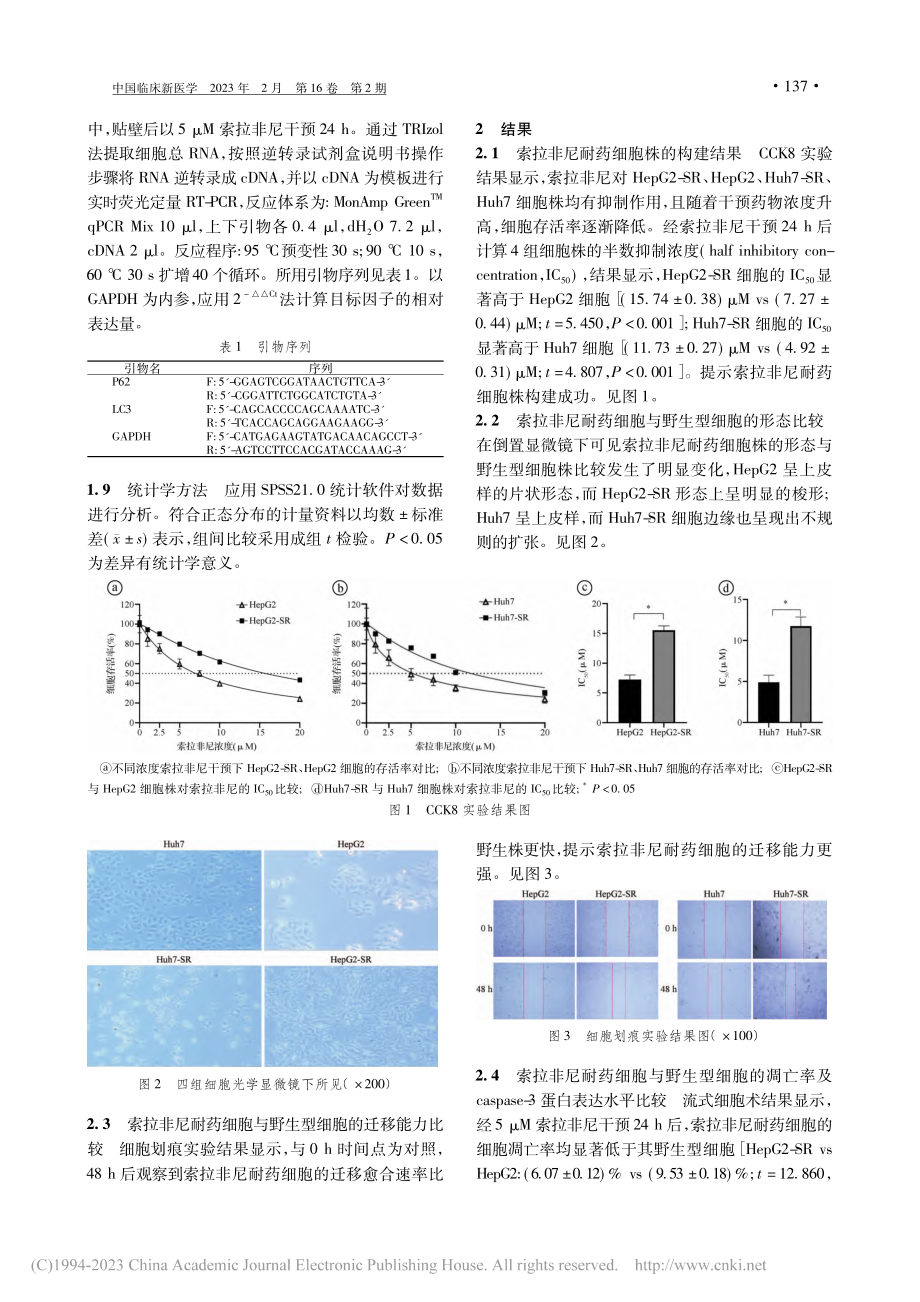 耐索拉非尼肝癌细胞株的构建及耐药机制研究_曾琼戎.pdf_第3页