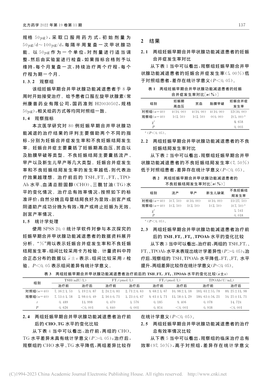 妊娠早期合并甲状腺功能减退早期治疗效果观察_伍凌云.pdf_第2页