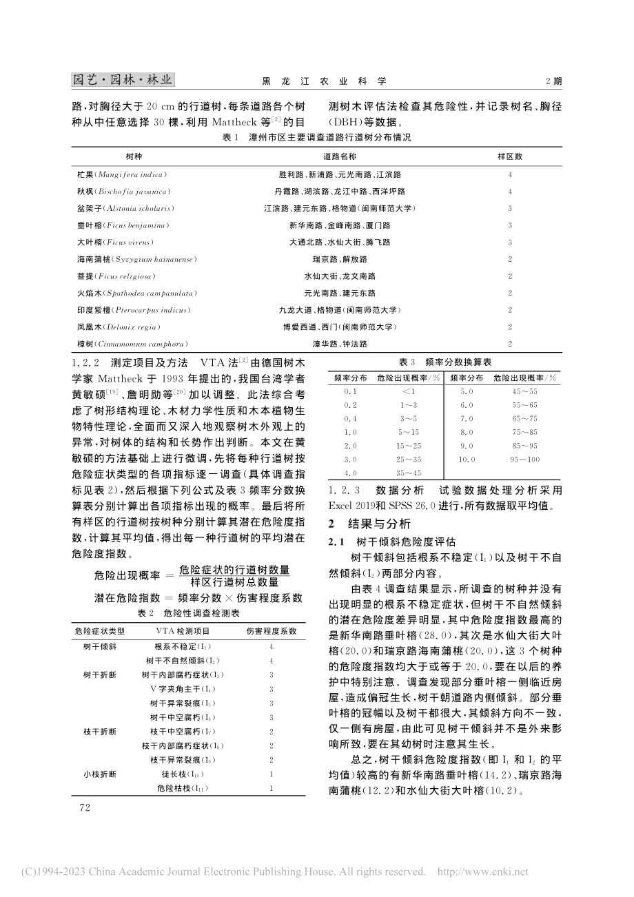 闽南地区常见行道树的危险性评估_陈羡德.pdf_第2页