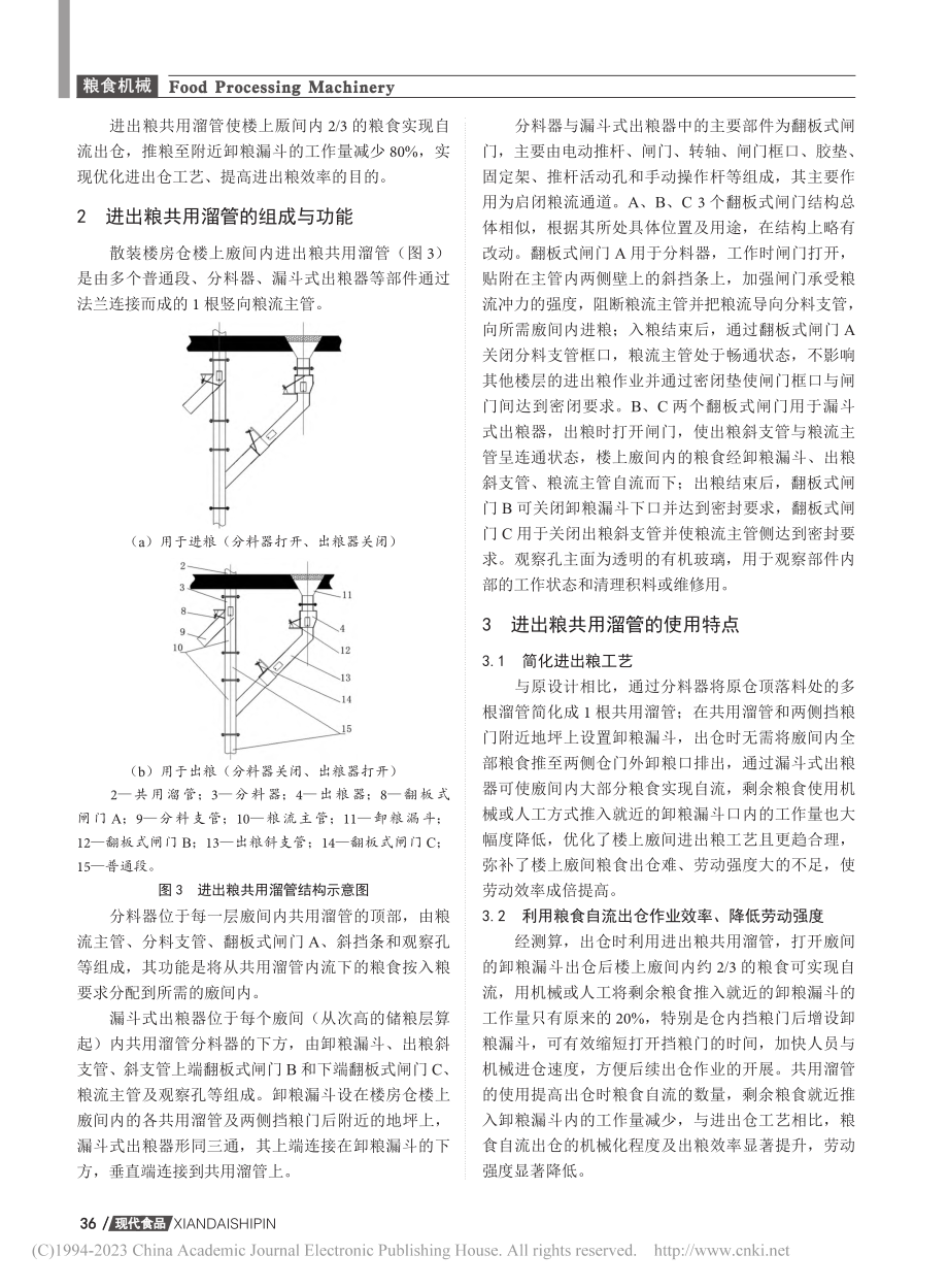 散装楼房仓楼上廒间进出粮系统优化——共用溜管_李佑贵.pdf_第3页