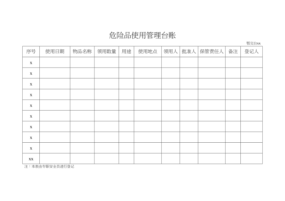 编号27【另增】危险品使用管理台账.doc_第1页