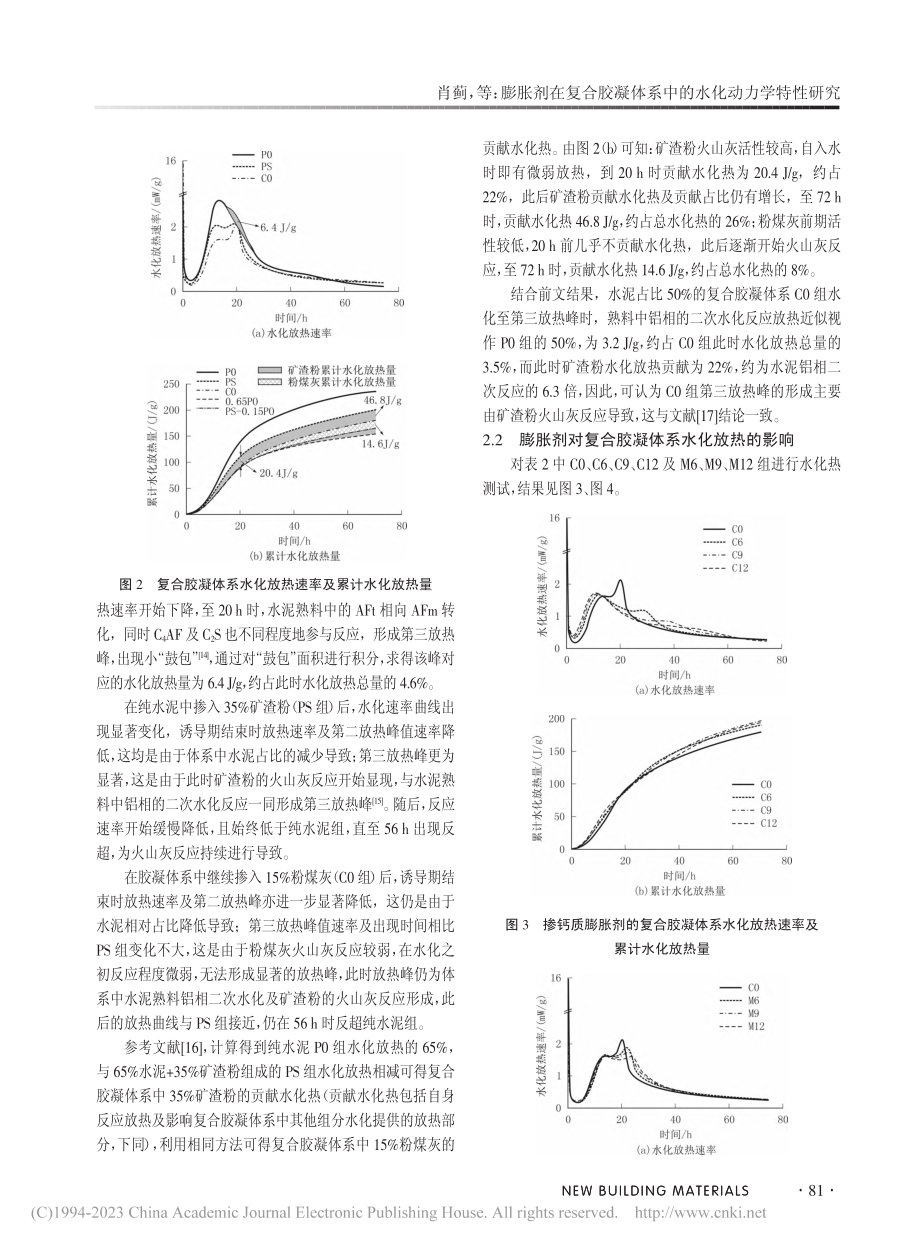 膨胀剂在复合胶凝体系中的水化动力学特性研究_肖蓟.pdf_第3页