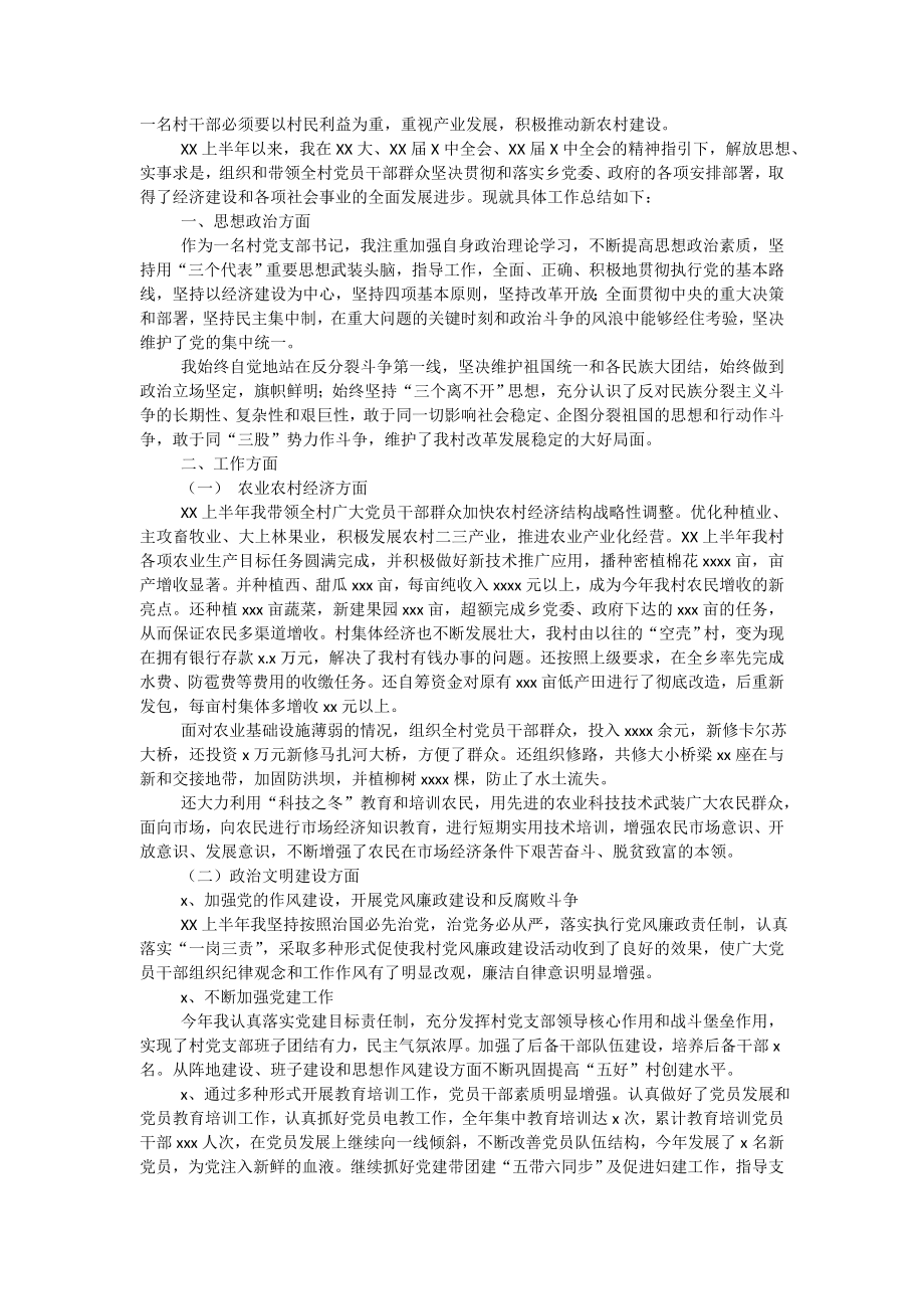 村支书年中总结2.doc_第1页