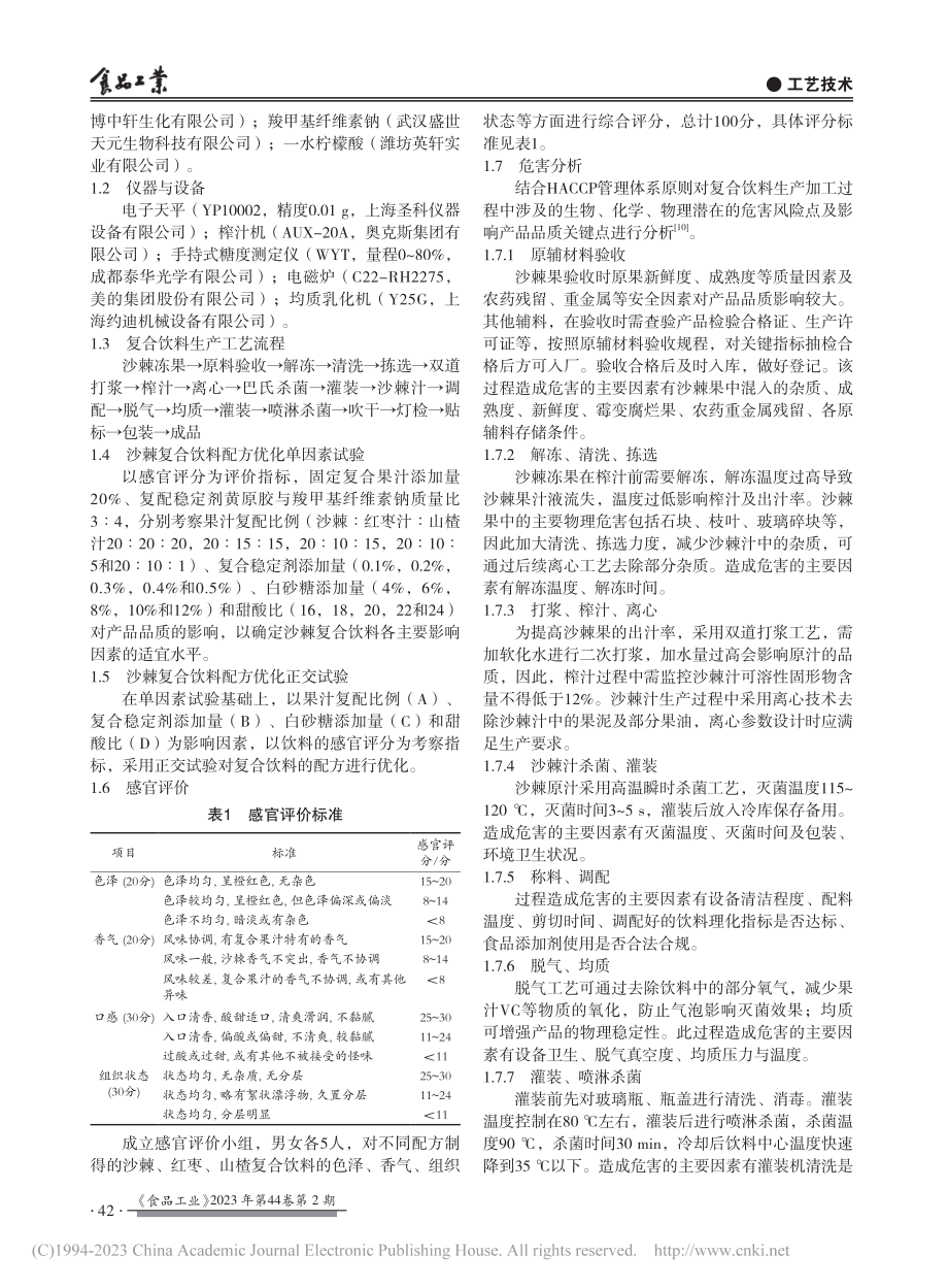 沙棘复合果汁饮料研制及HACCP质量控制研究_李琼.pdf_第2页