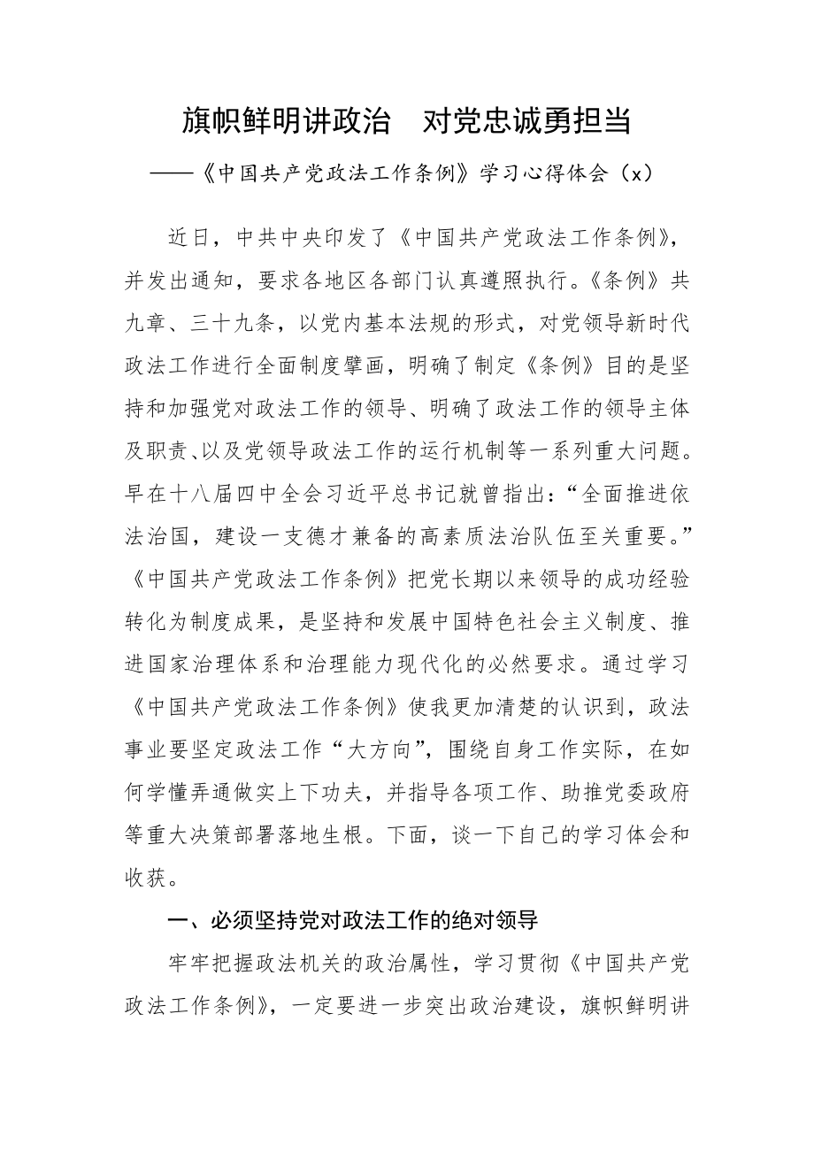 文汇1560—政法工作条例心得体会、研讨发言材料汇编5篇7千字.docx_第2页