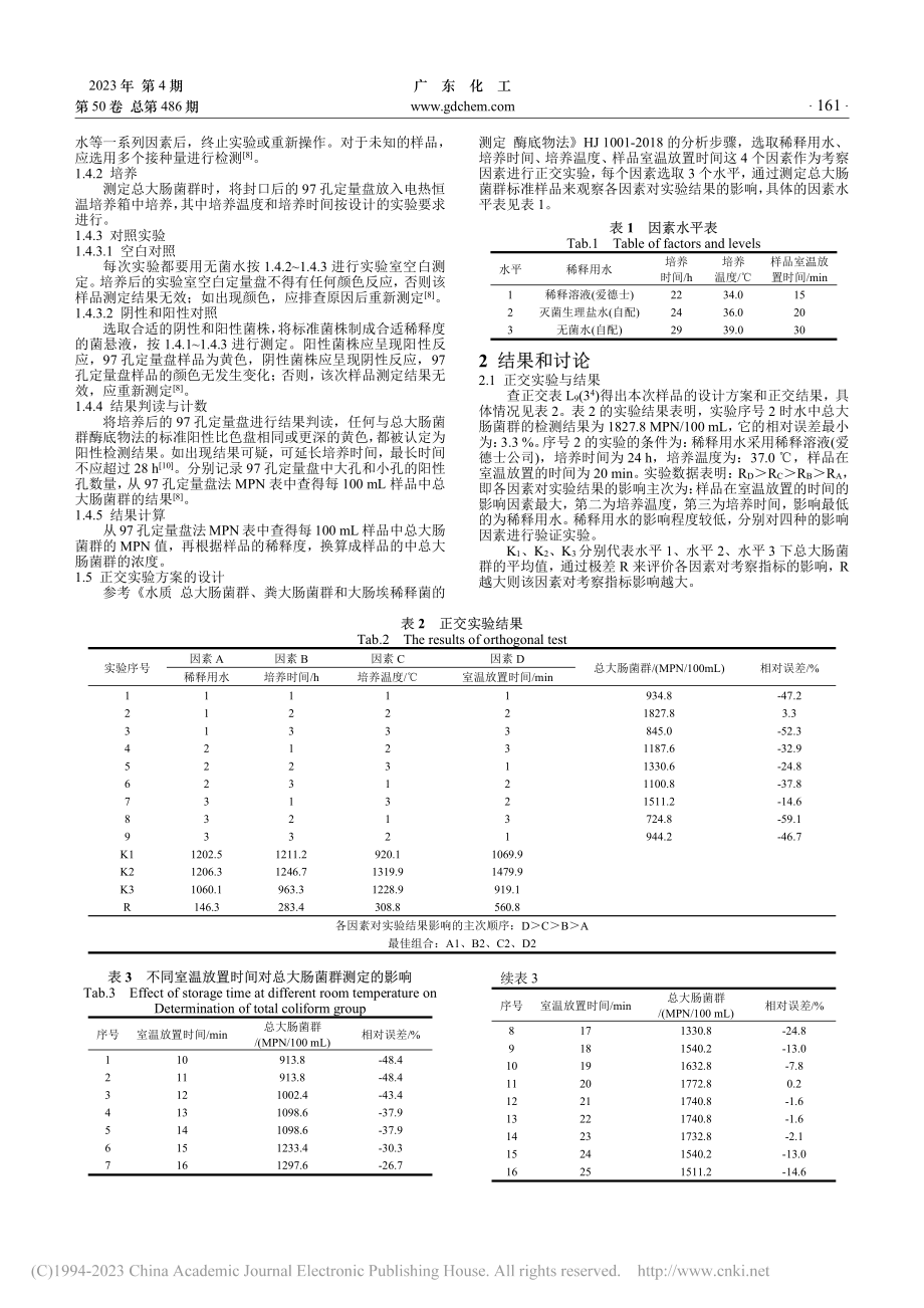 酶底物法检测水中总大肠菌群影响因素的探讨_吴海鹏.pdf_第2页