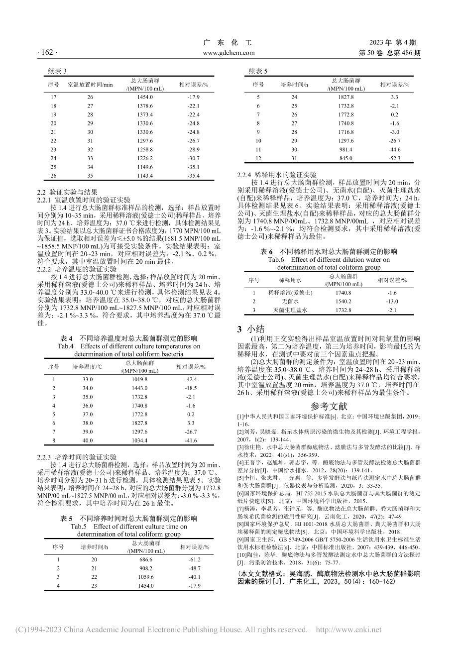 酶底物法检测水中总大肠菌群影响因素的探讨_吴海鹏.pdf_第3页