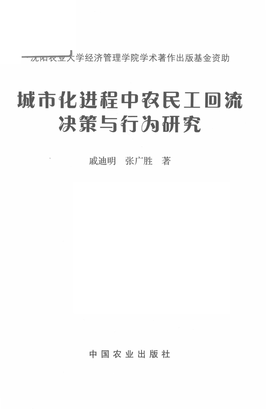 城市化进程中农民工回流决策与行为研究_戚迪明张广胜著.pdf_第2页