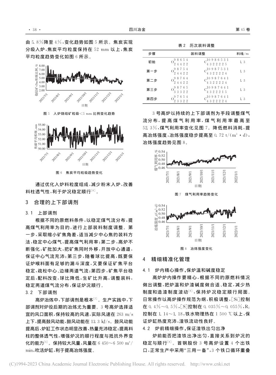 首钢股份3号高炉炉役后期降低燃料消耗实践_张俊伟.pdf_第3页