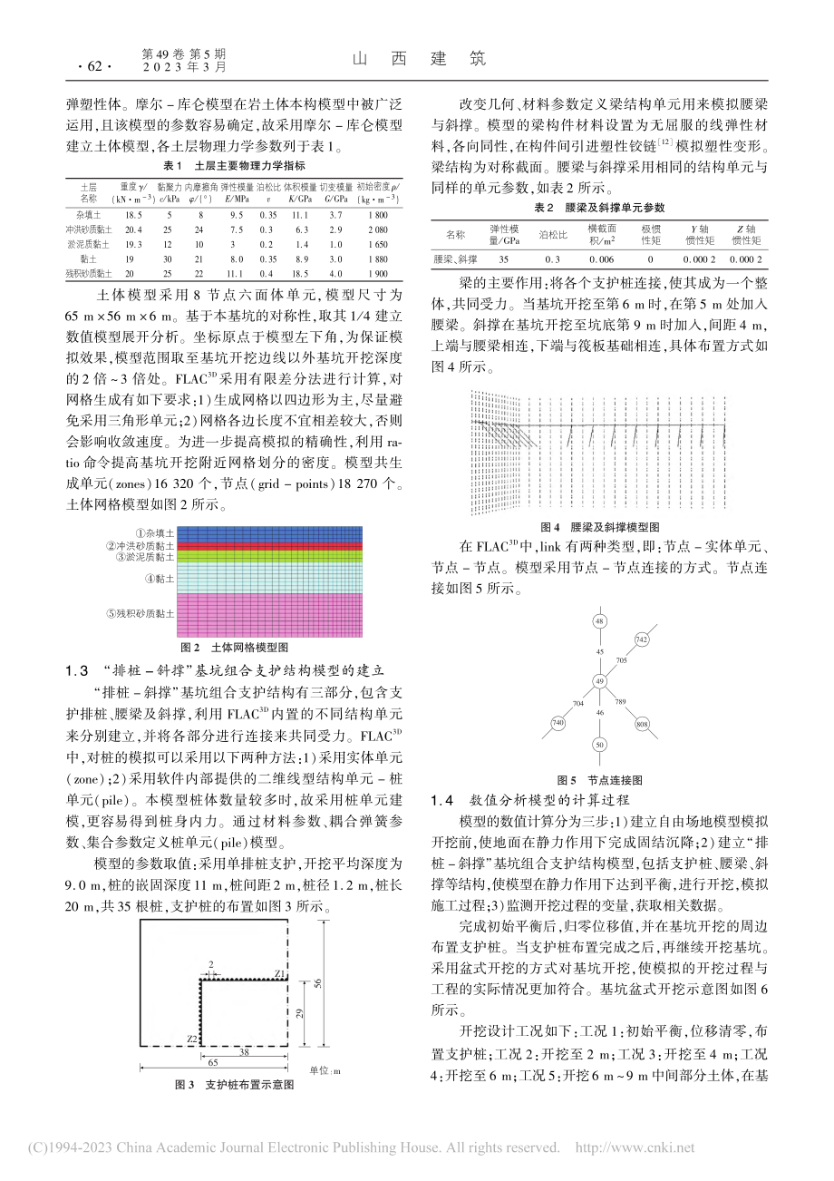 排桩-斜撑基坑组合支护结构的受力变形特性_苏于水.pdf_第2页