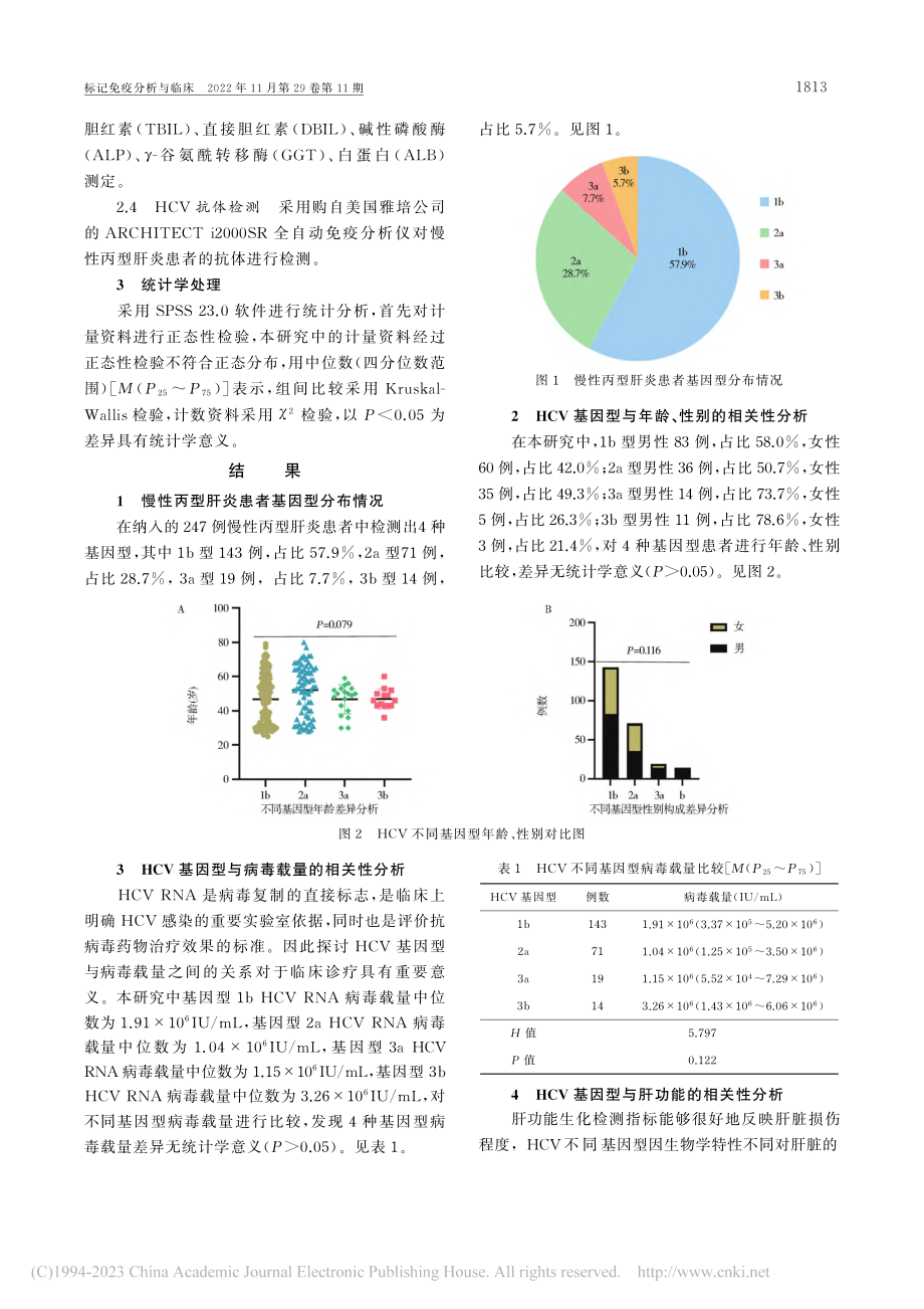 慢性丙型肝炎患者基因分型与...、抗体检测结果的相关性分析_韩金育.pdf_第3页