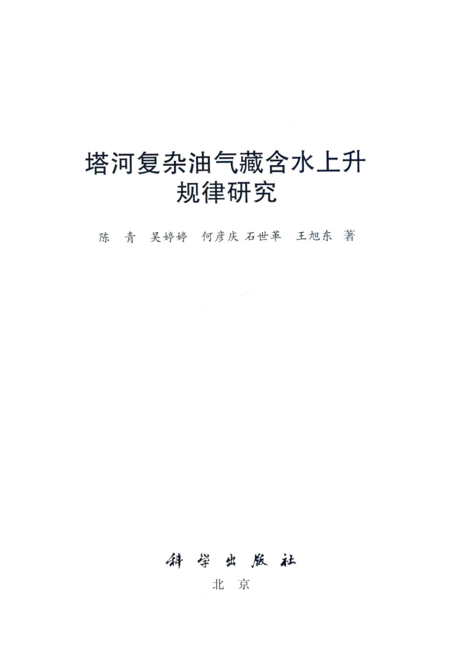 塔河复杂油气藏含水上升规律研究_陈青吴婷婷何彦庆石世革著.pdf_第2页