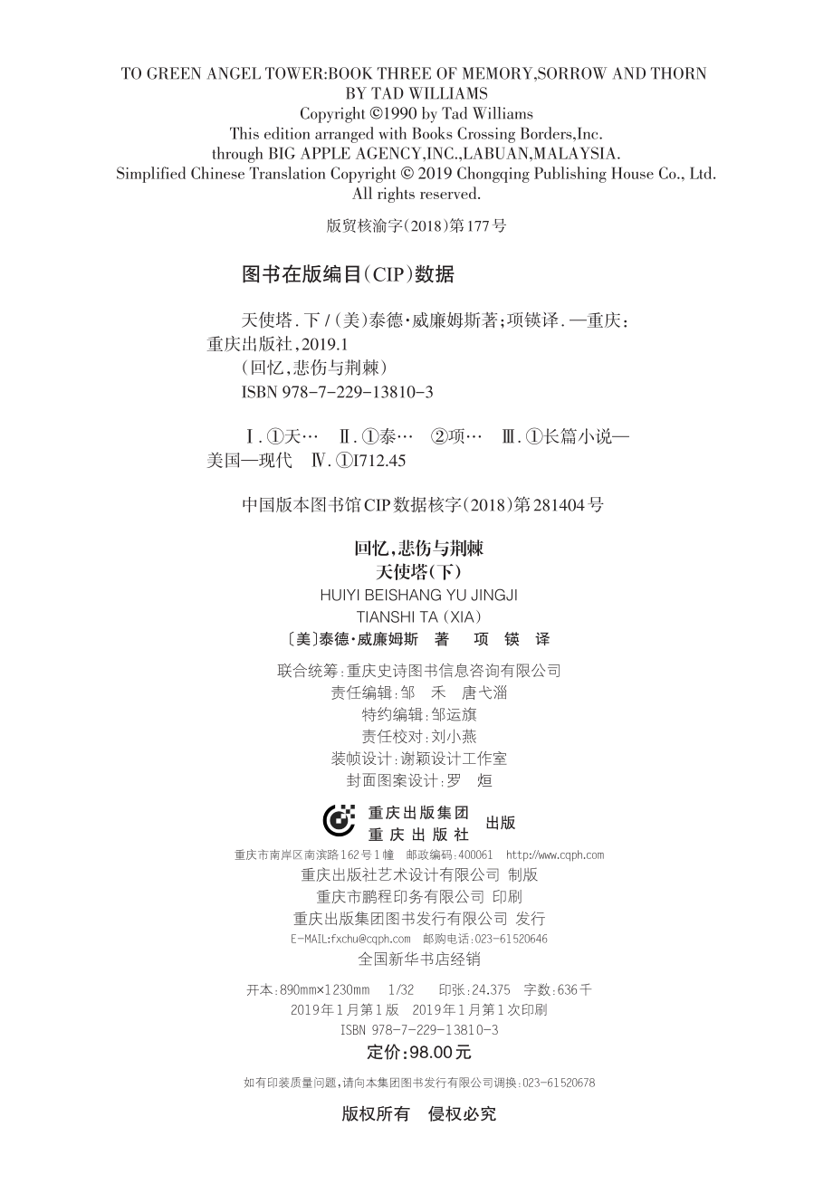 回忆悲伤与荆棘天使塔下_（美）泰德·威廉姆斯著；项锳译.pdf_第3页