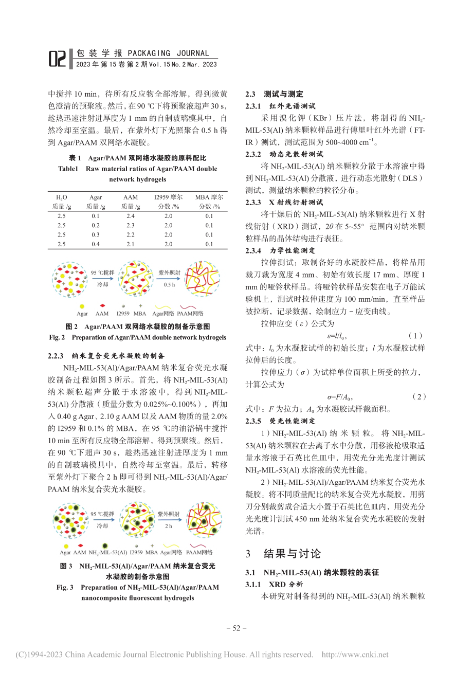 MOF基高强度荧光水凝胶的制备及性能_许月.pdf_第3页