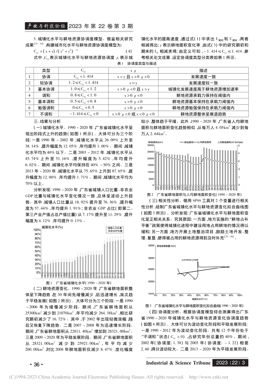 城镇化水平与耕地资源变化协调度测算——以广东省为例_赵心怡.pdf_第2页