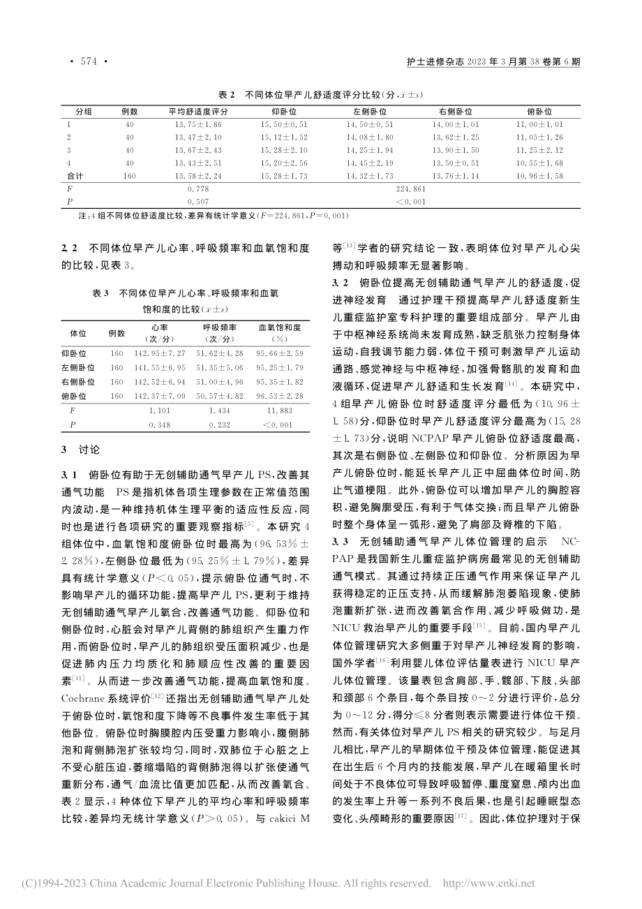 不同体位对无创辅助通气早产儿生理稳定性及舒适度的影响_乐琼.pdf_第3页