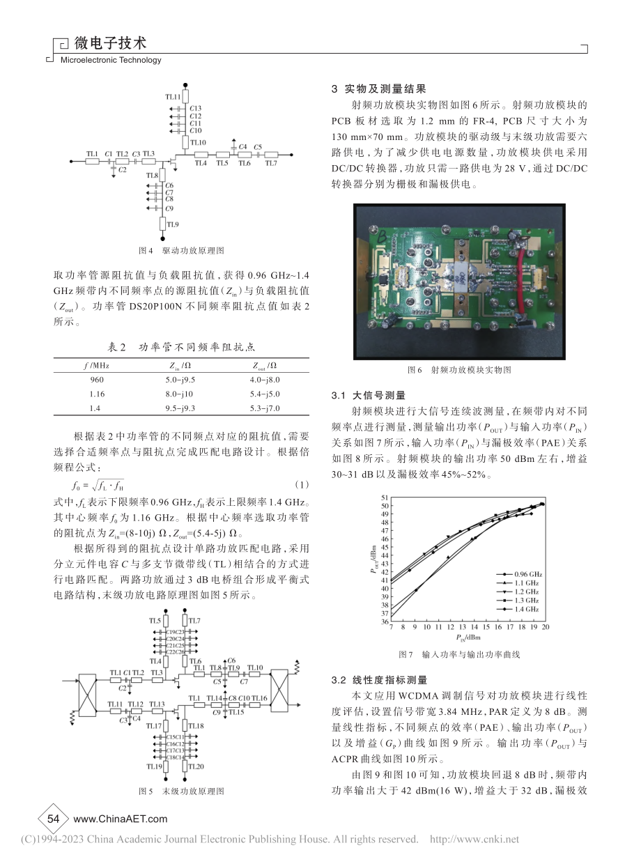 960～1400_MHz宽带功率放大器设计_程素杰.pdf_第3页