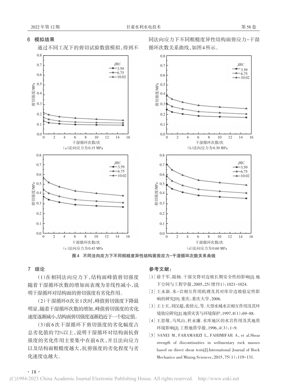 不同粗糙度异性结构面剪切强度劣化规律数值研究_易鑫.pdf_第3页