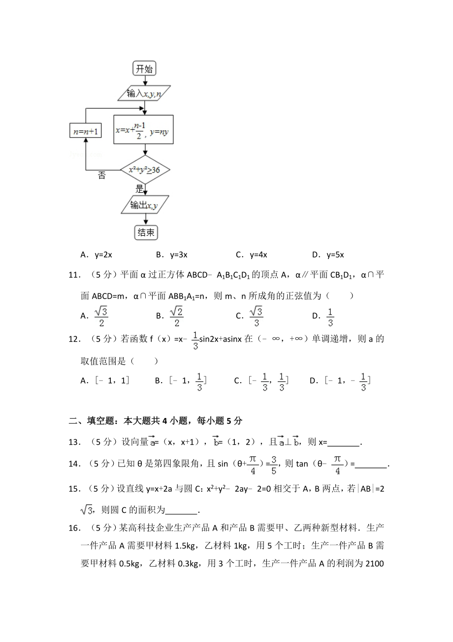 2016年全国统一高考数学试卷（文科）（新课标ⅰ）（含解析版）.pdf_第3页