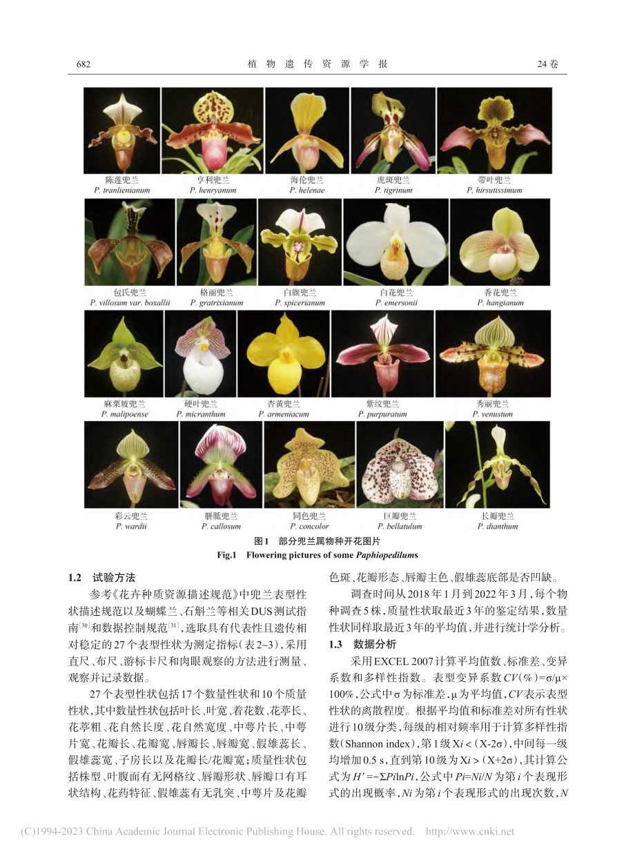 29个兜兰属物种的表型多样性及亲缘关系研究_范继征.pdf_第3页